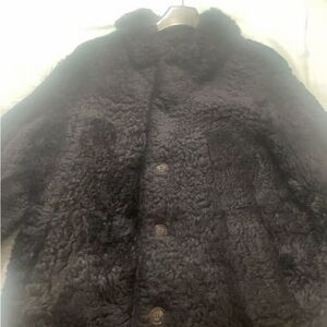 Burberry Black Shearling Fur Coat